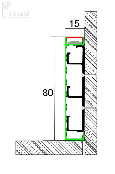Алюминиевый плинтус Fezard Кабельный ALP-G80-LA Алюминий 80*15*2500 мм в Томске