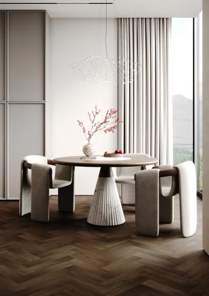 Кварц-виниловая плитка Fargo Herringbone 44-7009-24 Дуб Шварцвальд в Томске