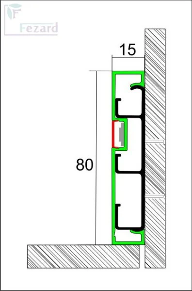 Алюминиевый плинтус Fezard Кабельный ALP-G80-LF Алюминий 80*15*2500 мм в Томске