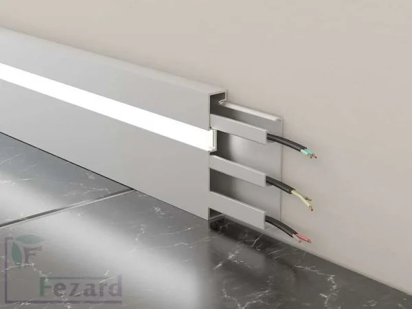 Алюминиевый плинтус Fezard Кабельный ALP-G80-LF Алюминий 80*15*2500 мм в Томске